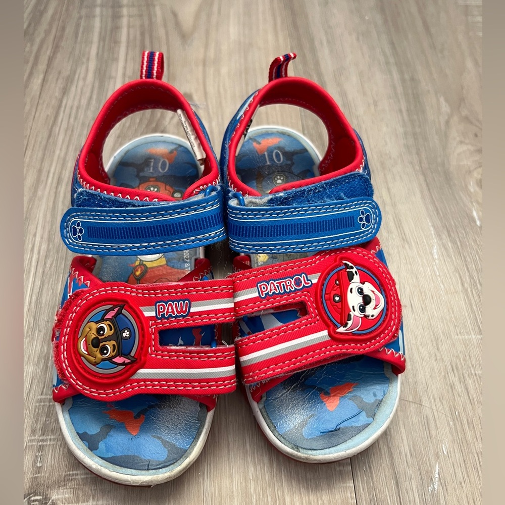 Paw Patrol Toddler Boy’s Hook and Loop Sandals Size 10